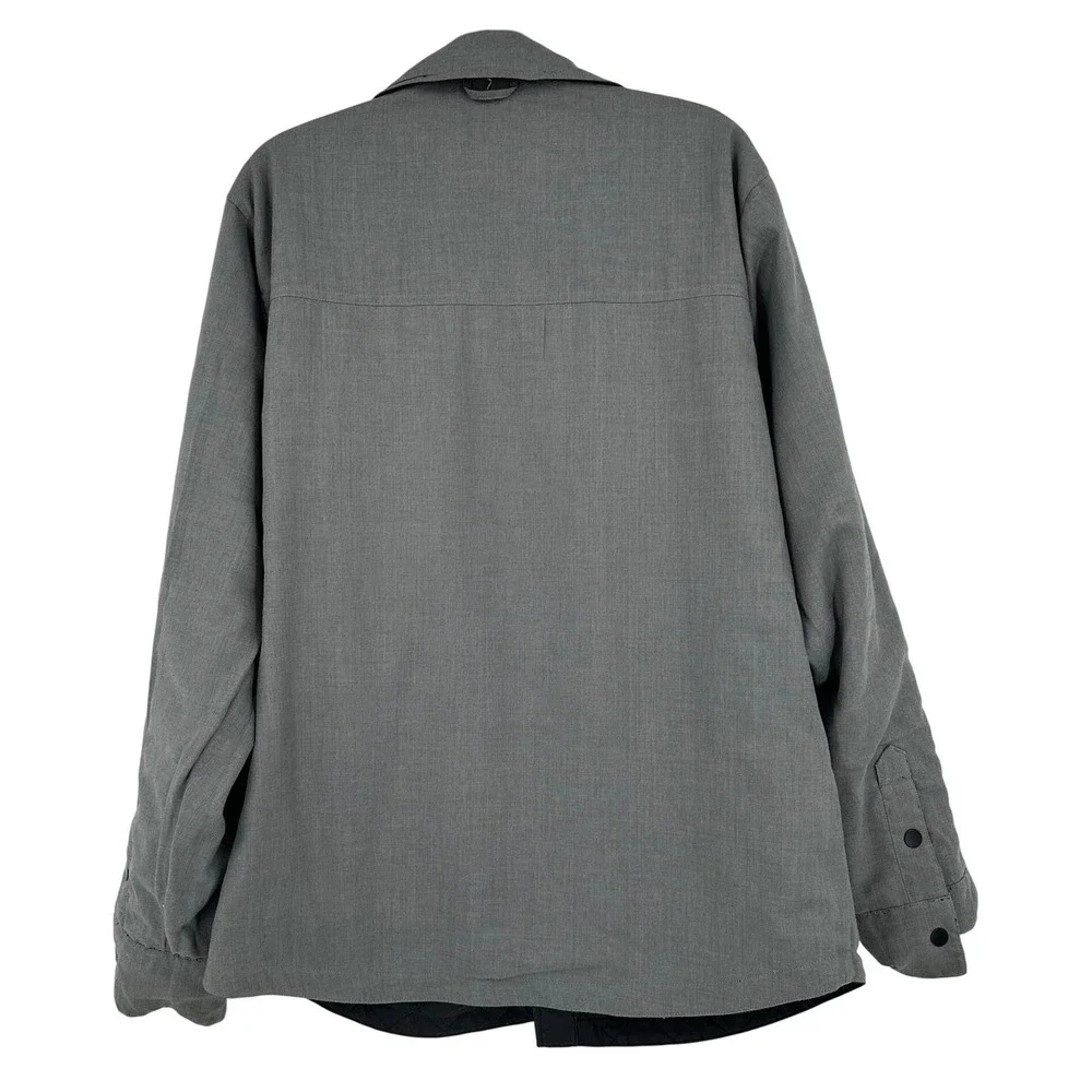 The North Face Mens Reversible Quilted Shirt Jacket Black Grey Shacket‎ XL